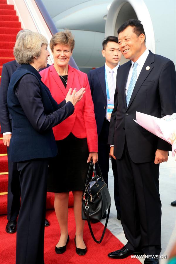 (G20 SUMMIT)CHINA-HANGZHOU-G20-BRITAIN-THERESA MAY-ARRIVAL (CN)