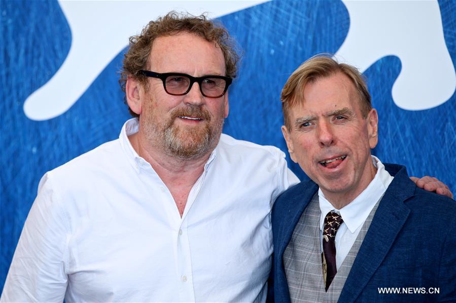 Actor Colm Meaney (L) and Timothy Spall attend a photocall for the film 'The Journey' out of competition at the 73rd Venice Film Festival in Venice, Italy, on Sept. 7, 2016. (Xinhua/Jin Yu)