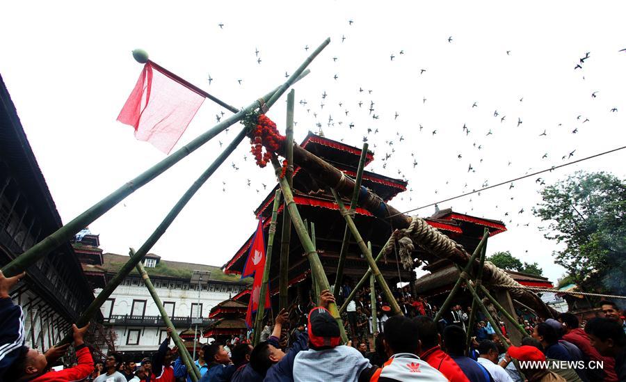 Nepalese celebrate the Indrajatra Festival to worship 'Indra', the King of Gods, according to the Hindu myth.