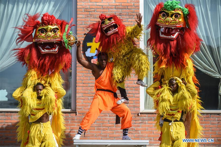 CHINA-DALIAN-AFRICAN TRAINEES-LION DANCE(CN)