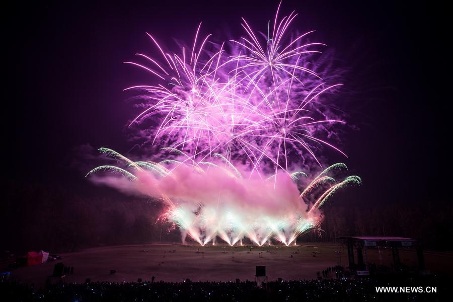 The fireworks show, dating back to 2009, gathered teams from France, Denmark, Britain and Lithuania this year.