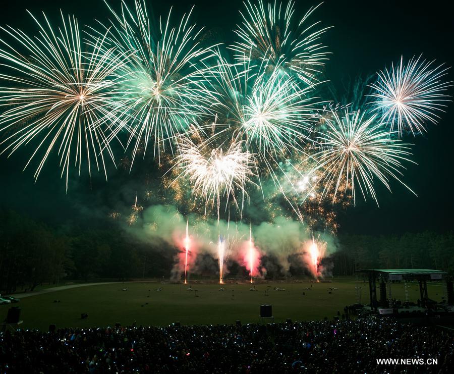 The fireworks show, dating back to 2009, gathered teams from France, Denmark, Britain and Lithuania this year.