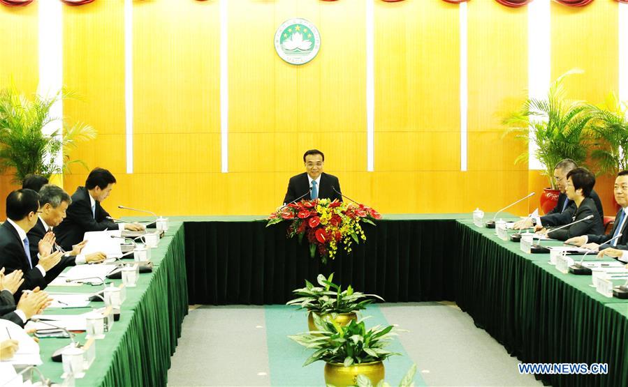 CHINA-MACAO-LI KEQIANG-SAR GOVERNMENT-HEADQUARTERS-VISIT (CN)
