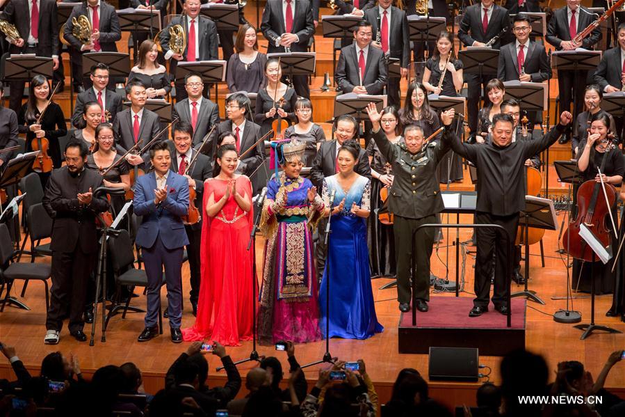 The concert 'The Long March' to commemorate the 80th anniversary of the end of the Red Army's Long March premieres at the National Centre for Performing Arts in Beijing, capital of China, Oct. 12, 2016. 