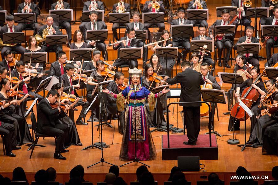 The concert 'The Long March' to commemorate the 80th anniversary of the end of the Red Army's Long March premieres at the National Centre for Performing Arts in Beijing, capital of China, Oct. 12, 2016. 