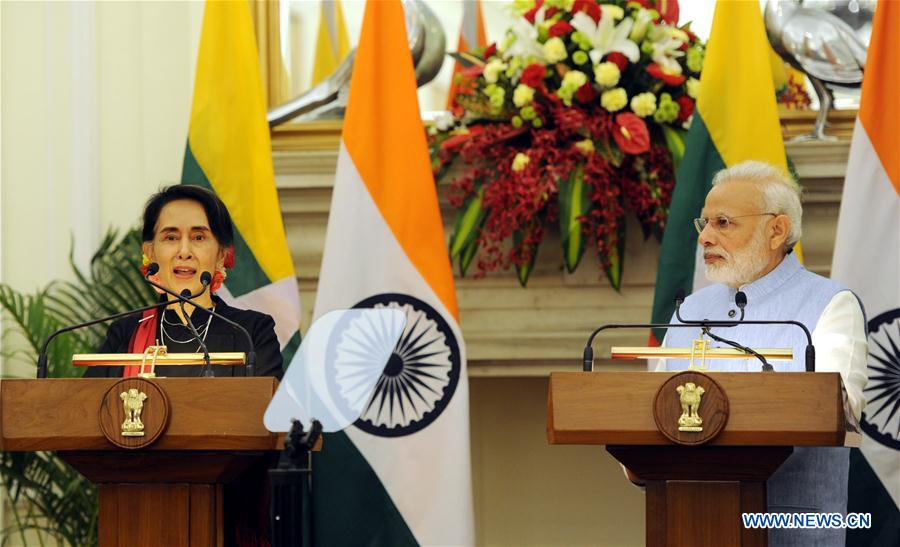 INDIA-NEW DELHI-PM MODI-AUNG SAN SUU KYI-MEETING
