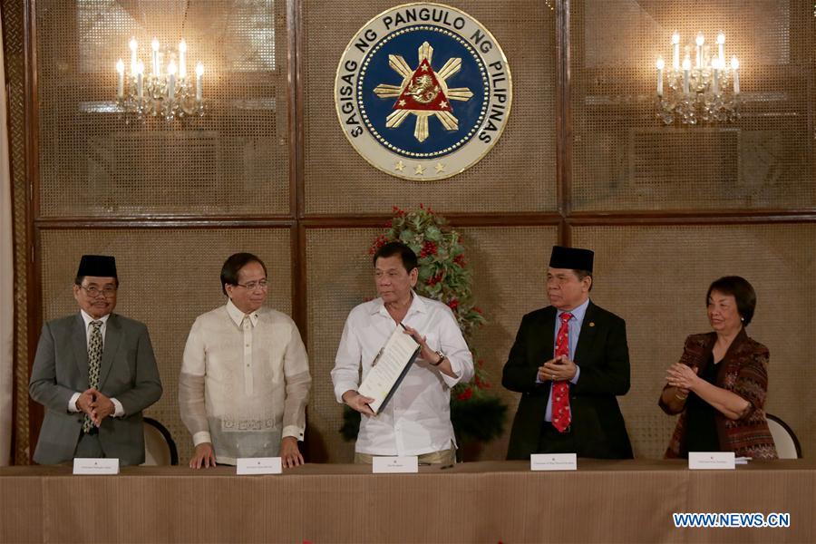 PHILIPPINES-MANILA-PRESIDENT-EXECUTIVE ORDER-BANGSAMORO TRANSITION COMMISSION