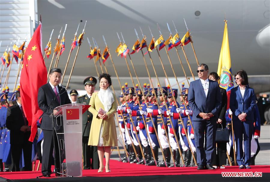 ECUADOR-CHINA-XI JINPING-STATE VISIT-ARRIVAL 