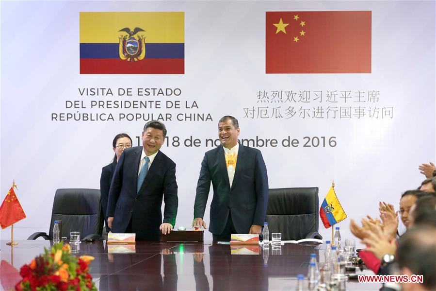 ECUADOR-QUITO-CHINESE PRESIDENT-HYDROELECTRIC PLANT-INAUGURATION