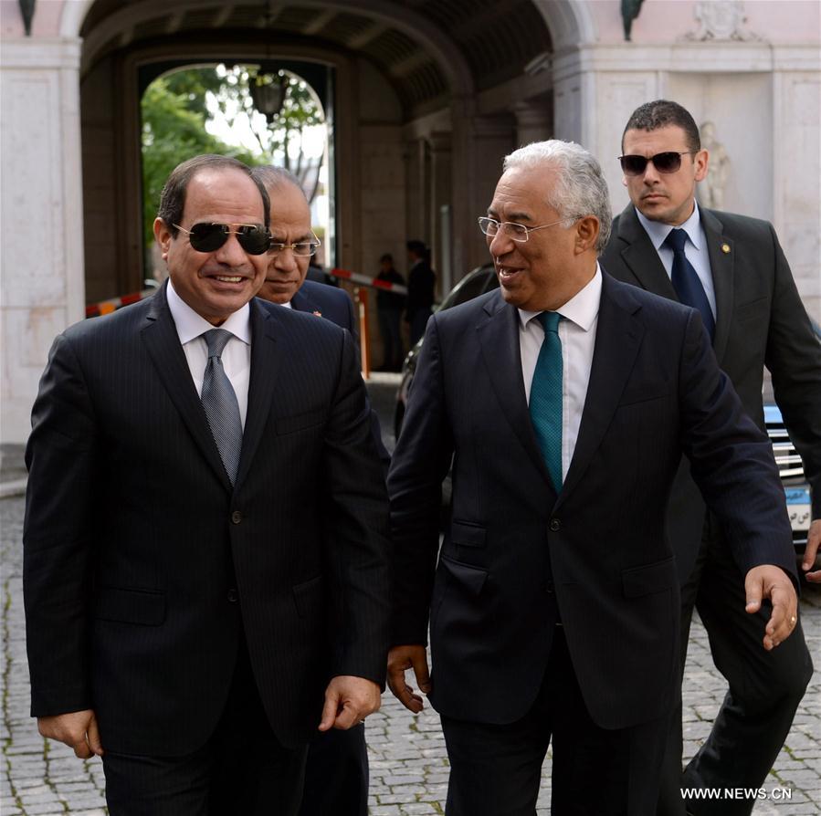 Egyptian President Abdel Fattah al-Sisi who was on an official visit in Lisbon on Monday called on Portugal to continue to support his country's 'democratic transition'. 