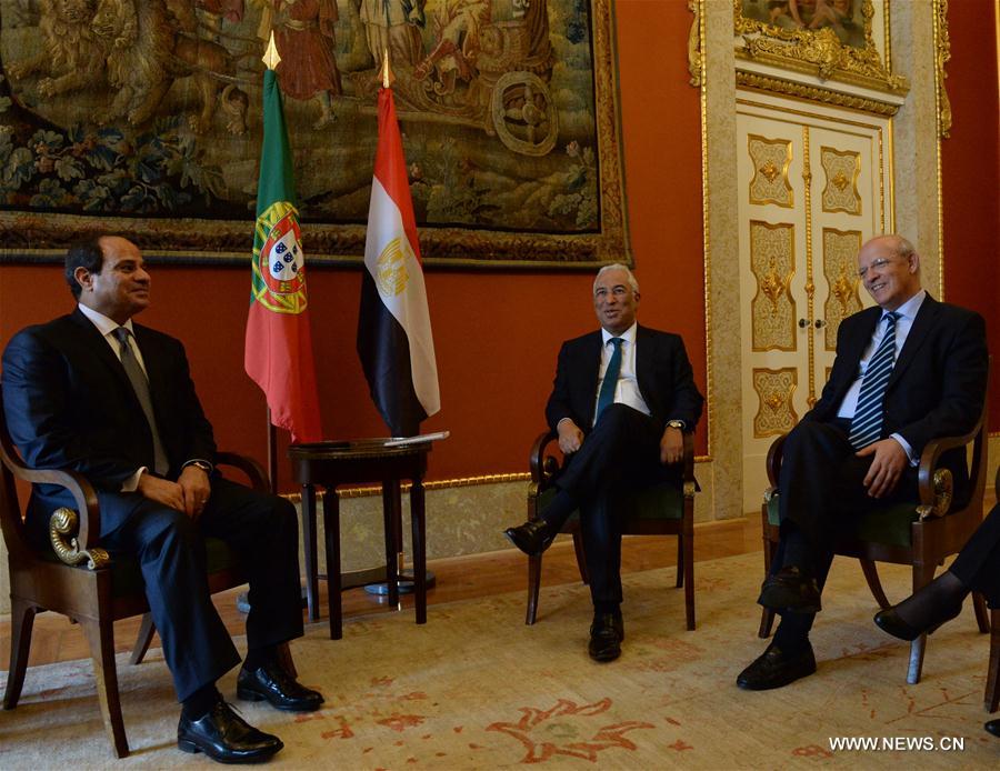 Egyptian President Abdel Fattah al-Sisi who was on an official visit in Lisbon on Monday called on Portugal to continue to support his country's 'democratic transition'. 