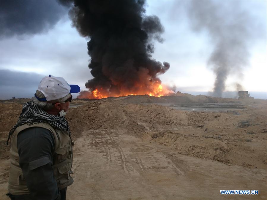 IRAQ-QAYYARAH-BURNING OIL WELLS