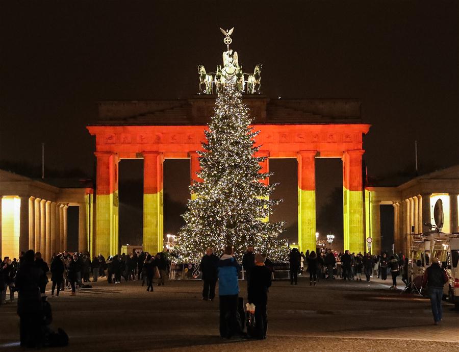 GERMANY-BERLIN-CHRISTMAS MARKET-ATTACK-BRANDENBURG GATE-ILLUMINATION-MOURNING