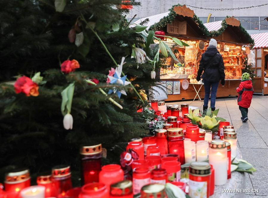 The Christmas market here attacked on Monday, was reopened on Thursday.