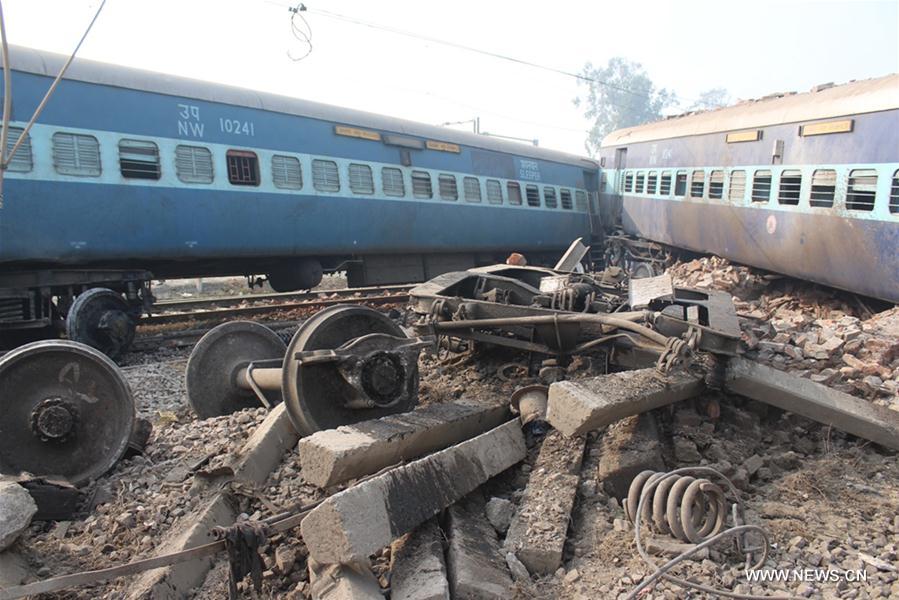 At least two people were killed and more than 40 others injured when an express train derailed near the town of Kanpur in the northern Indian state of Uttar Pradesh Wednesday morning, a senior railway official said