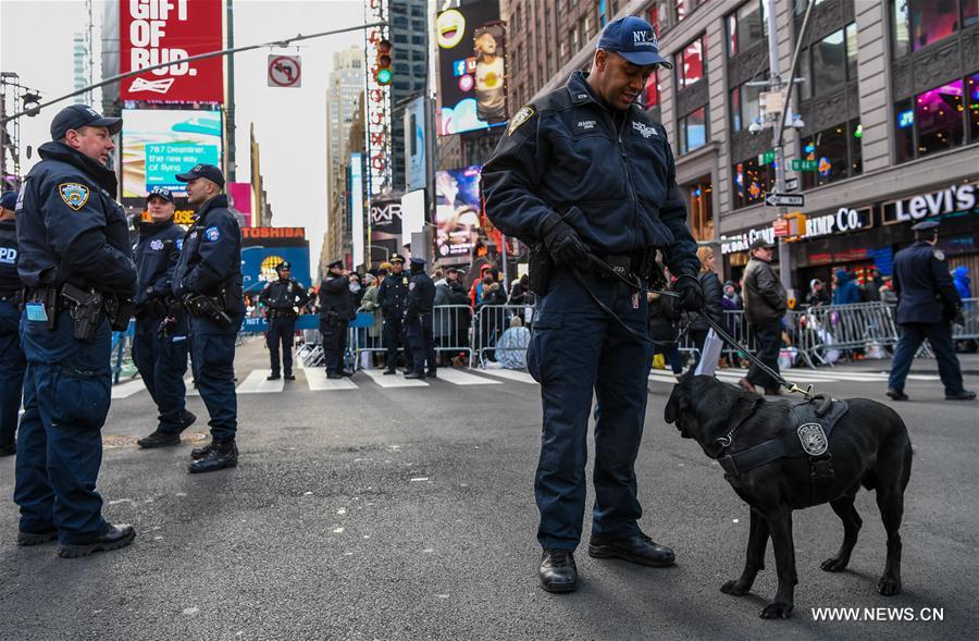 U.S.-NEW YORK-TIMES SQUARE-NEW YEAR-CELEBRATION-SECURITY
