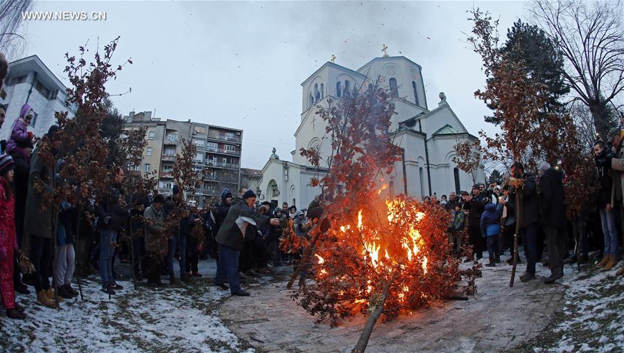SERBIA-BELGRADE-ORTHODOX CHRISTMAS EVE-CELEBRATION