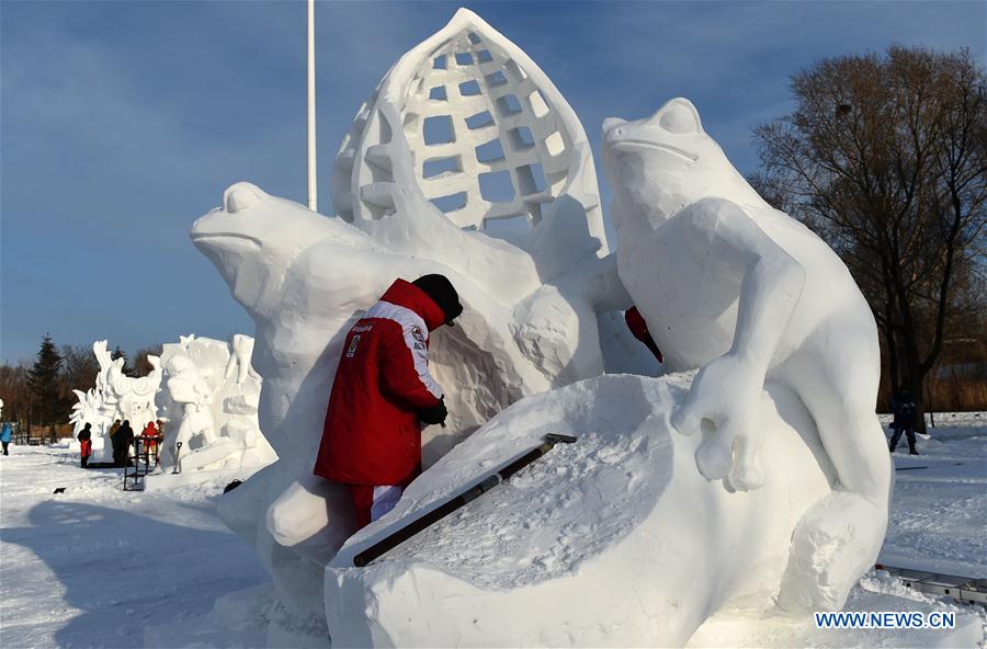 CHINA-HARBIN-SNOW SCULPTURE-COMPETITION (CN)