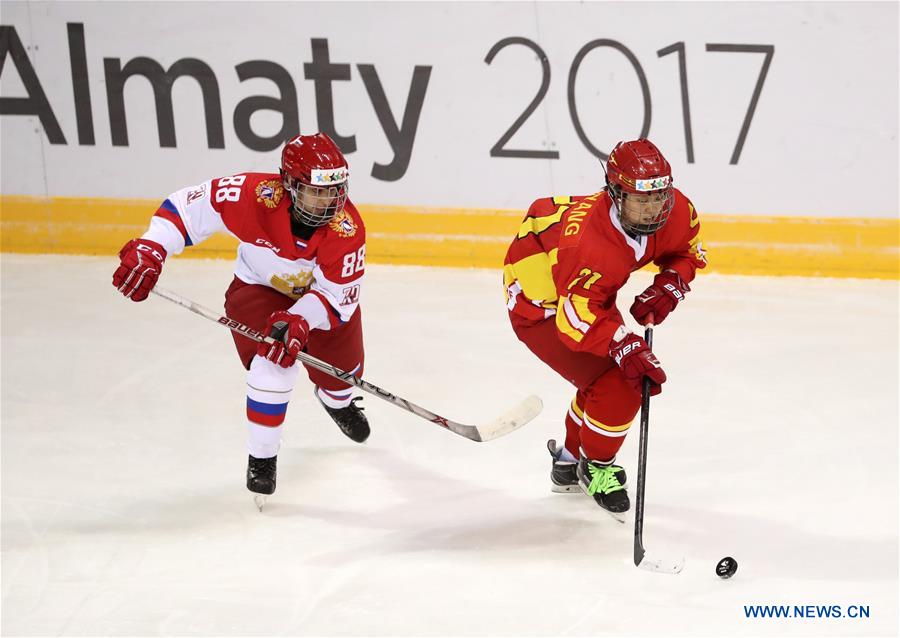 (SP)KAZAKHSTAN-ALMATY-28TH WINTER UNIVERSIADE-ICE HOCKEY-WOMEN-SEMIFINAL-RUS VS CHN