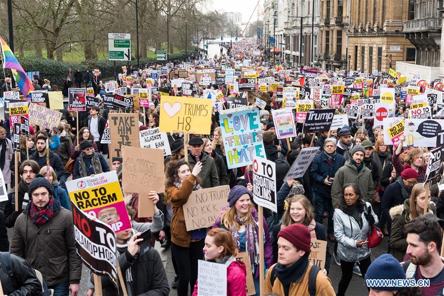 BRITAIN-LONDON-ANTI DONALD TRUMP PROTEST 