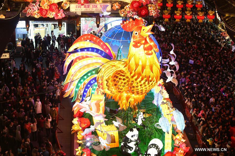 People visit a lantern fair at Yu Garden in Shanghai, east China, Feb. 11, 2017, to celebrate the Lantern Festival.