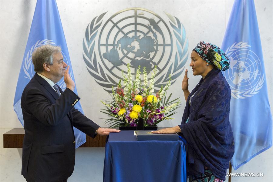 The new deputy UN secretary-general Amina Mohammed formally took office on Tuesday.