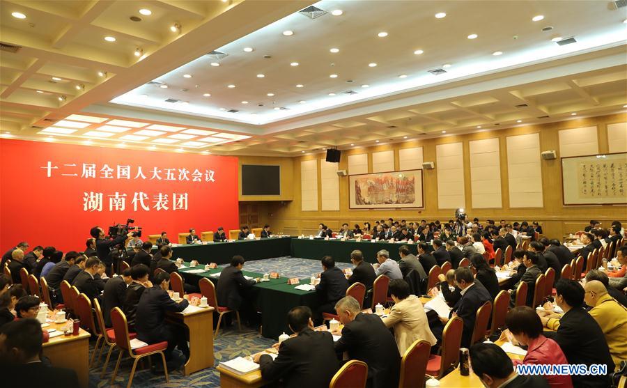 (TWO SESSIONS)CHINA-BEIJING-NPC-HUNAN DELEGATION-PLENARY MEETING-OPEN (CN) 