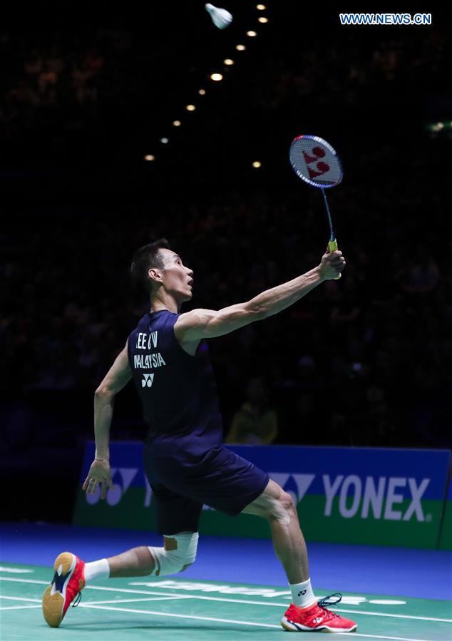 Lee Chong Wei of Malaysia competes during the men's singles final with Shi Yuqi of China at All England Open Badminton Championships 2017 in Birmingham, Britain on March 12, 2017. 