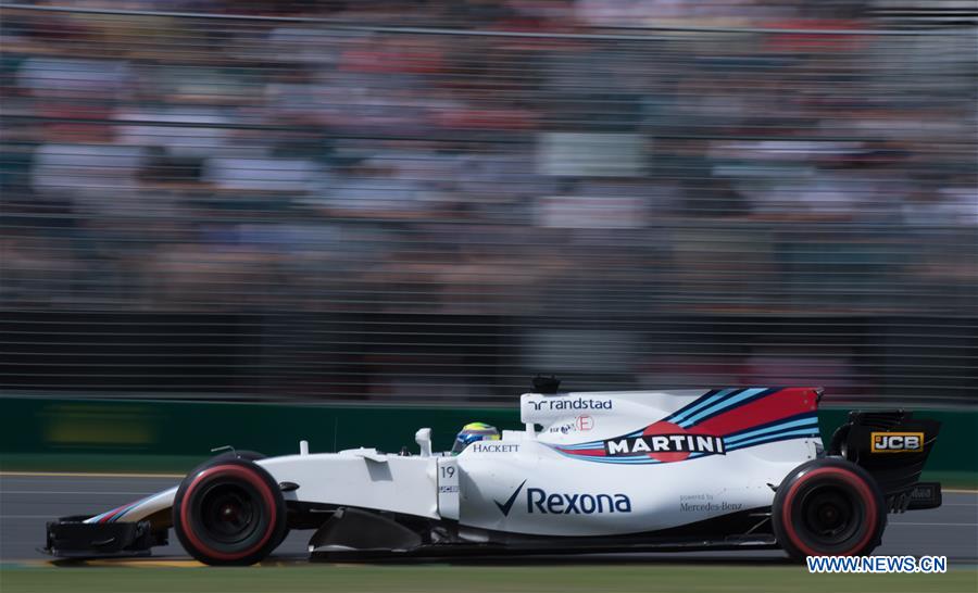 Williams Martini Racing Formula One driver Felipe Massa of Brazil drives during the third practice session ahead of the Australian Formula One Grand Prix at Albert Park circuit in Melbourne, Australia on March 25, 2017. The Australian Formula One Grand Prix will take place in Melbourne on March 26. (Xinhua/Bai Xue) 