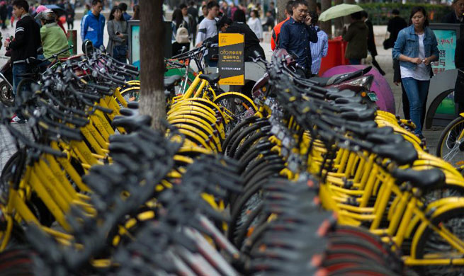 Shared bicycles seen in SW China's Kunming