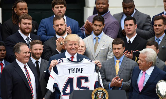 Trump welcomes visiting Super Bowl Champion New England Patriots in White House