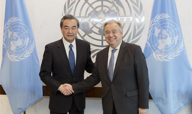 Chinese FM meets with UN chief, highlighting cooperation on development