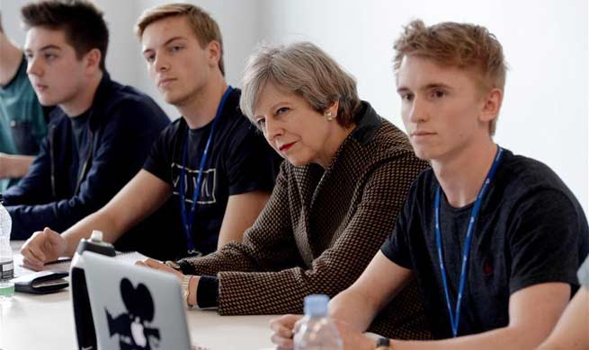 British PM attends election campaign at Int'l Aviation Academy in Norwich