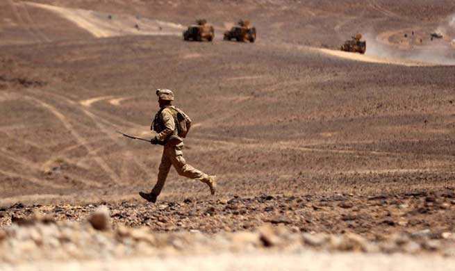 Soldiers take part in "Eager Lion" military exercise in Jordan