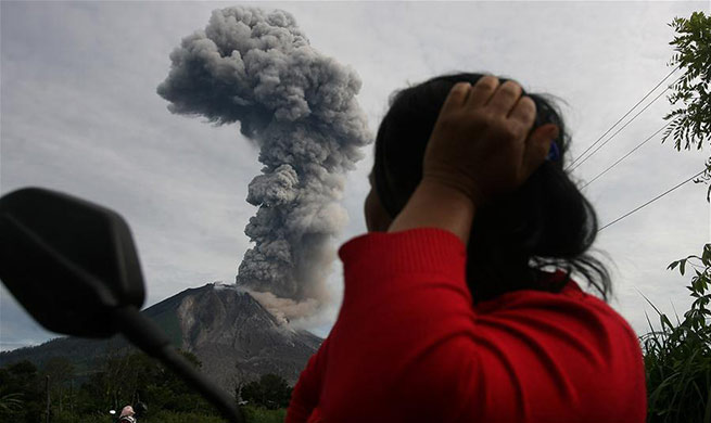 Mount Sinabung spews volcanic ash in Indonesia