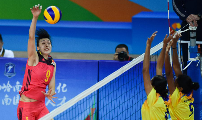 2017 BRICS Games: China vs. India at women's volleyball match