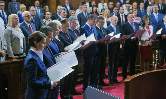 Ceremony held for Serbian new government to take oath of office