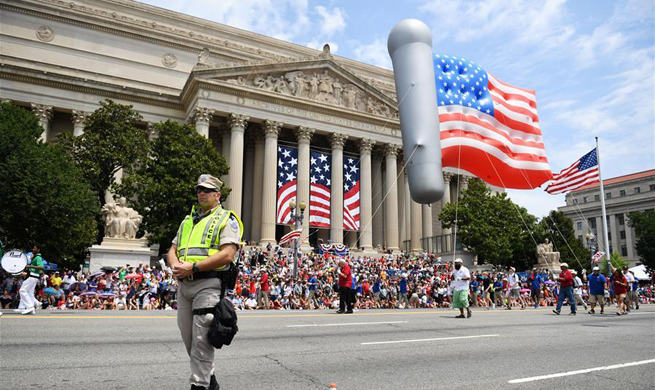 U.S. holds parade to celebrate Independence Day