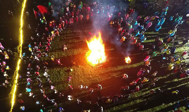 People enjoy torch festival in southwest China's Sichuan