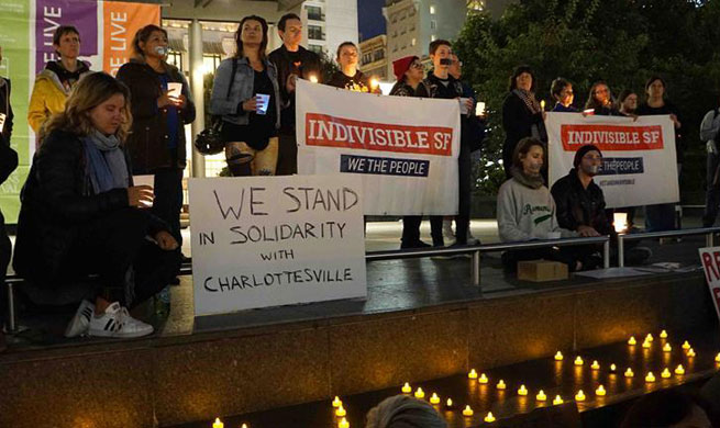 Silence, speech, song at San Francisco's vigil for Charlottesville victims