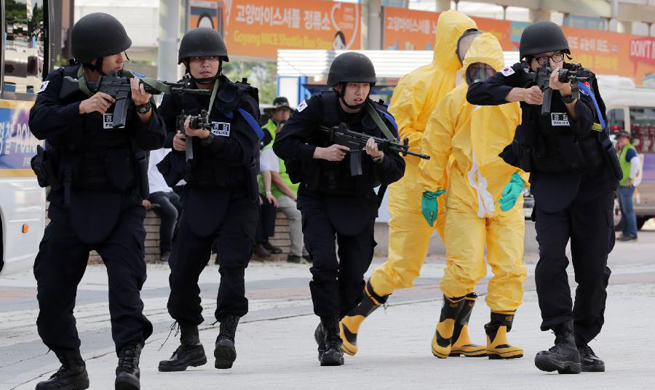 Anti-terror and anti-chemical exercise held in S. Korea