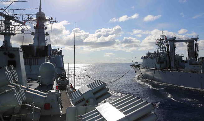 Chinese naval fleet stages live-fire drill in Indian Ocean