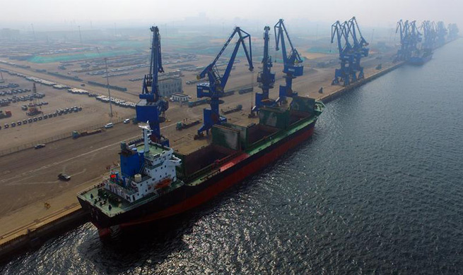 China's Caofeidian port sees cargo throughput up 22.8 pct y-on-y