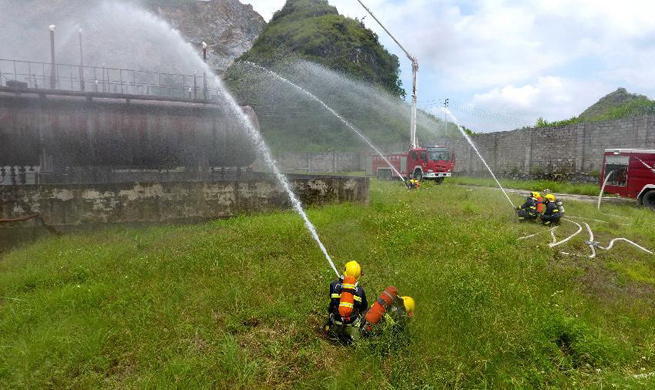 Fire drill held in S China's Guangxi