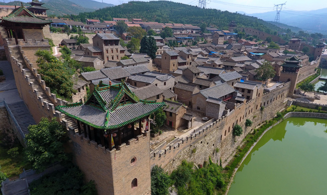 Aerial view of villages in N China's Shanxi