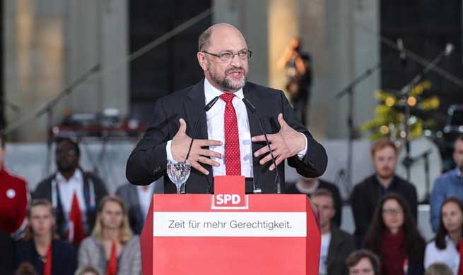 Schulz attends rally for Germany's federal elections