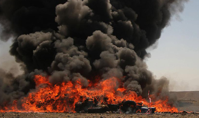 13 tons of drugs torched in Afghan eastern Nangarhar province
