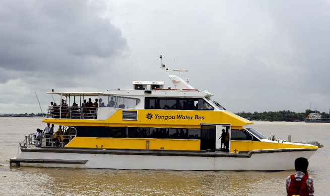 Water bus service launched in Myanmar's Yangon