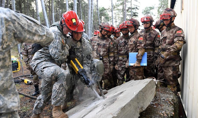 Chinese, U.S. militaries hold joint drills on humanitarian relief, disaster rescue