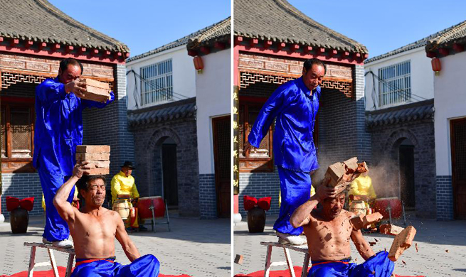 People practice acrobatics in C China